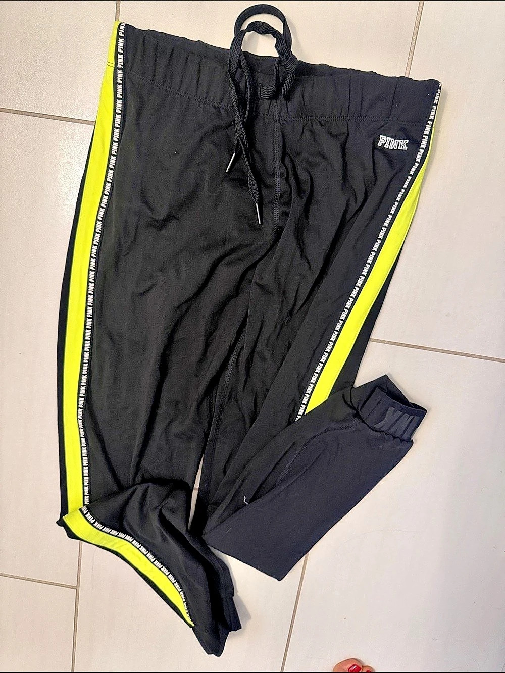 PINK Victoria's Secret Ultimate Jogger Pants Black & Green